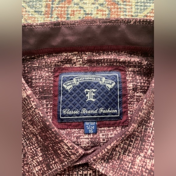 3 for $15 Classic Brand Fashion/Size 16 or Small Red Button Down - Picture 3 of 3